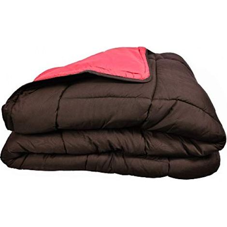 Couette bicolore Polyester Chocolat/Corail 160 x 220 cm - Gamme CALGARY