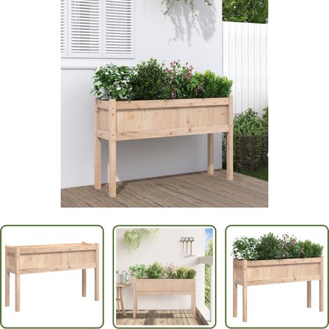 Jardinière extérieure - Jardinières avec pieds 110x31x70 cm bois de pin massif (1/5)