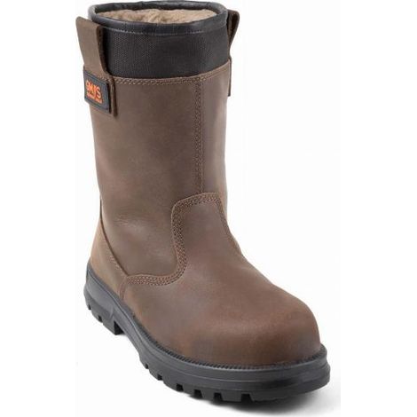 GASTON MILLE KAMA S3 CI Botas rellenas de cuero marrón Puntera y suela de acero-39