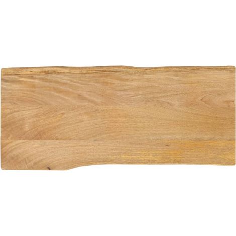 Tablero de mesa borde natural madera maciza mango 80x40x2,5 cm vidaXL (1/5)