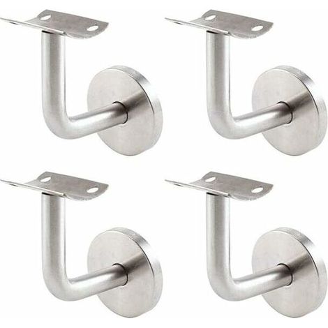 Filiyano-Supports de main courante pour fixation murale - Supports de main courante en acier inoxydable - Lot de 4 supports - Couleur argent --FY (1/5)