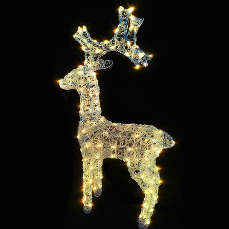 Renna Illuminata per Decorazioni Natalizie da esterno 190 luci led bianco caldo da Giardino terrazzo balcone locali commerciali (1/4)