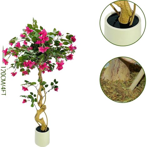 Albero di bouganville artificiale, design realistico, bassa manutenzione, 120 cm (1/2)