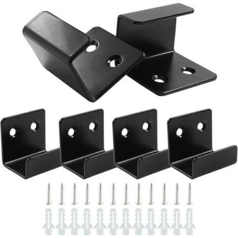 Lot de 6 crochets muraux en acier inoxydable, largeur intérieure de 25 mm, crochets robustes pour carrelage (noir) (1/5)
