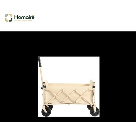 HOMAIRE Chariot de plage pliable léger et robuste avec roues pour extérieur, courses, camping, sports et jardin, grande capacité, beige