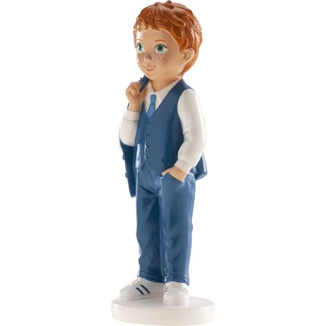 Figura de pastel de Primera Comunión - Niño con chaqueta (1/5)