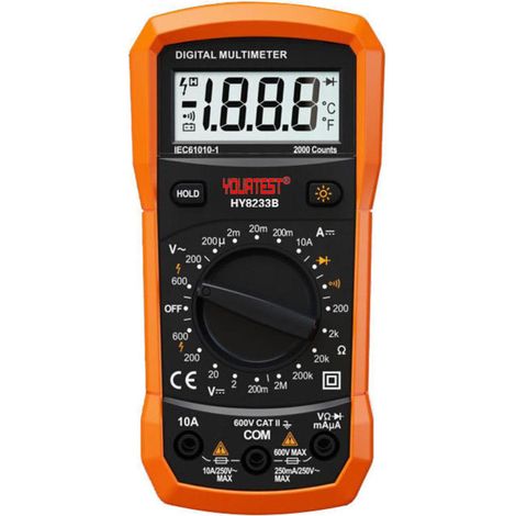 Automatisches Digitalmultimeter, AC/DC-Ampere-Ohm-Spannungsmesser, Multifunktionsmessgerät mit Widerstands-, Durchgangs-, Kapazitäts-, Frequenz- und Diodenprüfung, Datenhaltefunktion und NCV-Crezuo