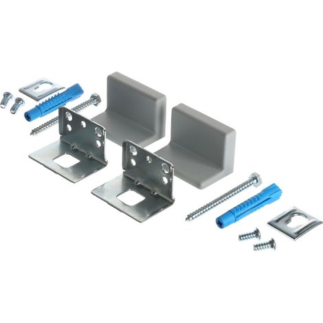 Percha angular eslovaca para muebles, ajustable, con tapa y accesorios, color gris Riex JK40 (2 juegos) (1/3)