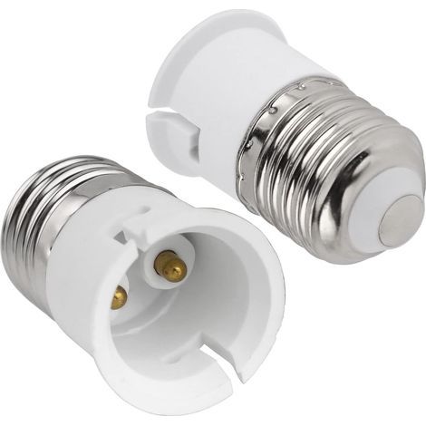 E27-auf-B22-Fassungsadapter, E27-Schraubfassung auf B22-Bajonettfassung, 0–250 V, für B22-Lampen, LED-Lampen, Glühlampen, Halogenlampen, Energiesparlampen, Packungsgröße (1/5)