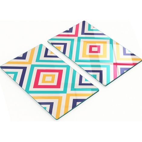 Tableros de vidrio duraderos y elegantes con dise帽o geom茅trico de 2x30x52 cm.