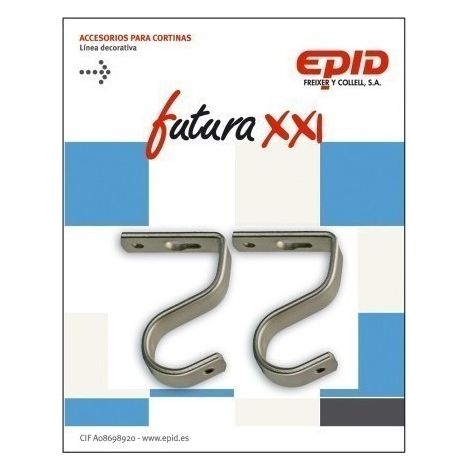 Soporte Barra Cortina 19Mm Techo Metal Niq Futura 21 Epid 2 Pz