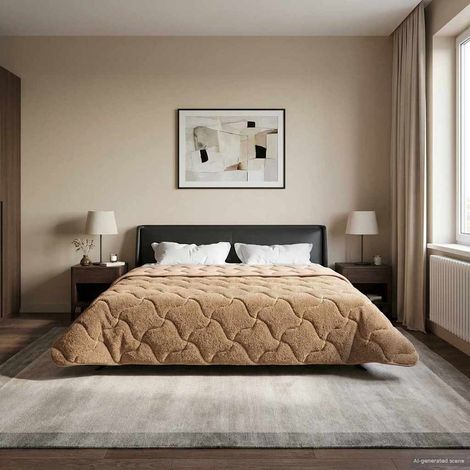 vidaXL Duvet d'été simple Matelassé Taupe 200 x 220 cm