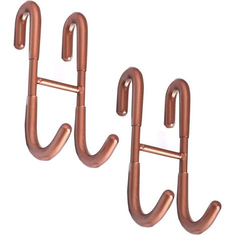 Duschhaken für Duschtüren (2er-Set), Handtuchhaken für rahmenlose Badezimmertüren aus Glas, Kupferrot (1/4)