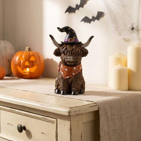 Halloween Spooky Highland Cow Ornament (1/2)
