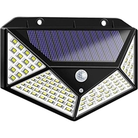 1 Stück Solar-Wandleuchte für den Außenbereich mit 100 LEDs – Bewegungsmelder – Solarbeleuchtung für Straße und Garten