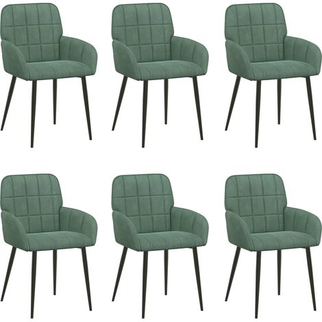 Maison Exclusive - Sedie da pranzo 6 pz Velluto Verde Mare 57 x 50 x 85 cm (1/5)