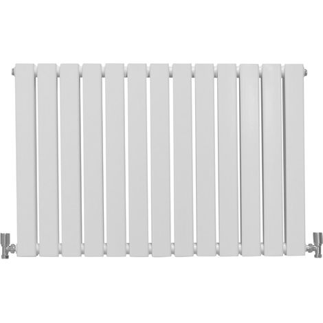 Radiatori Termosifoni in Acciaio Calorifero a Doppio Strato a Pannelli Piatti Riscaldamento Centralizzato Colonna Termosifone Orizzontale Radiatore a Parete - Bianco Lucido - 60 x 91 cm