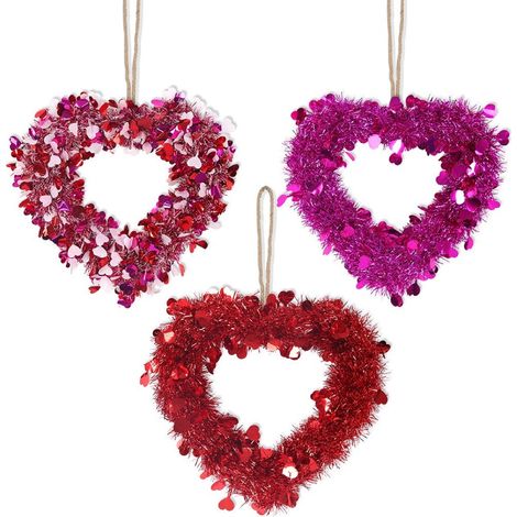 Guirlande En Forme De Coeur - 38 Cm De Diamètre - Pour Décoration De Saint-Valentin Mariage Fête - Version Rouge Rosé - 1 Pièce (1/5)