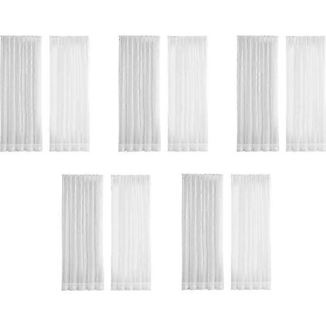 Rideaux blancs transparents 2026, longueur 84 pouces, 2 panneaux, blanc transparent (1/5)