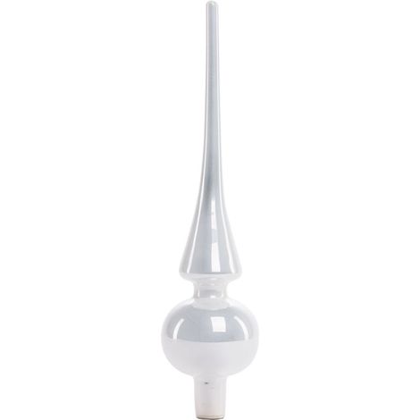 TrendLine Christbaumspitze 26 cm Glas Weiß Baumspitze Weihnachtsbaumspitze (1/3)