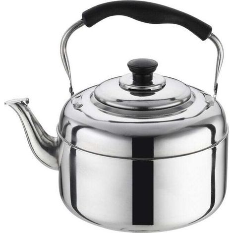 2L Bouilloire de cuisinière, Inox Théières pour Cuisinière, Bouilloire gaz, Poignée Résistante à la Chaleur, Théière Inox (1/4)