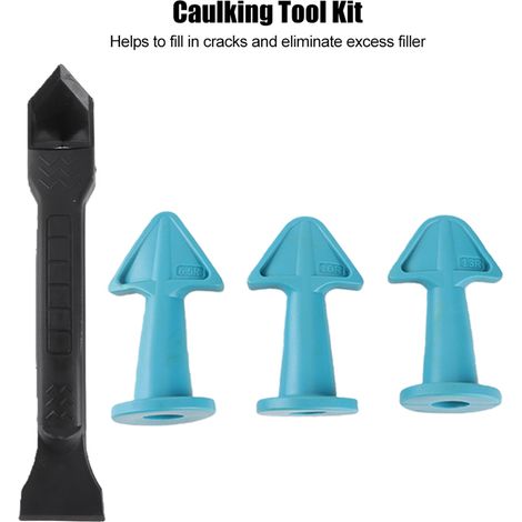 Kit 4 Grattoirs en Caoutchouc pour Joint de Carrelage et Sol, Outils de Finition et Retrait de Mastic, Ensemble de Racloirs pour Étanchéité Céramique (1/5)