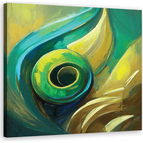 Tableau déco Abstraction verte 30x30 (1/5)