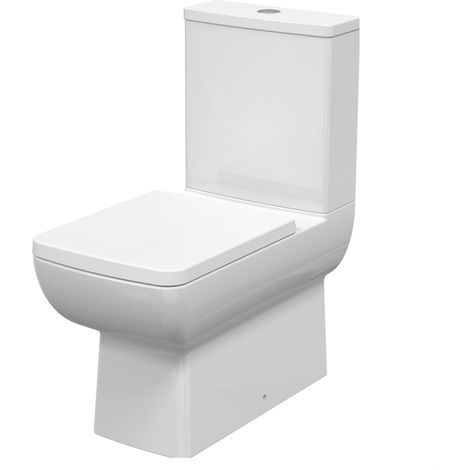 Grindon Contemporary Square Rimless Toilet Pan and Cistern - 800 x 363 x 660mm