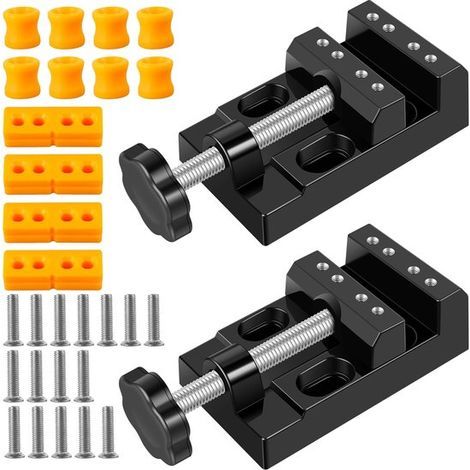 Mini étau, mini jeu de pinces plates, étau parallèle en alliage d'aluminium, mini étau réglable, étau portable multifonctionnel, adapté à la gravure et au meulage de bijoux. (1/2)