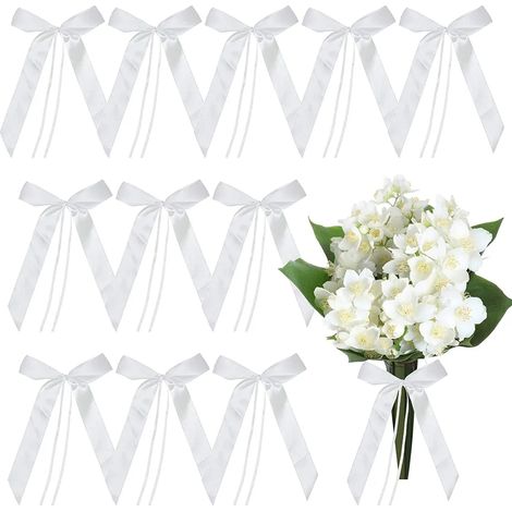 50 nœuds de mariage auto, antennes décoratives pour voiture, rubans pour rétroviseurs, décoration nuptiale, accessoires de véhicule, sachets de dragées, Noël (1/5)