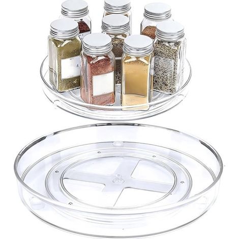 Vassoio girevole 23,5 x 23,5 x 3,6 cm,Organizer girevole a 360°,Vassoio girevole multifunzionale,Piatto girevole in plastica (1/5)