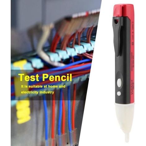 Crayon de test électrique - QILU - Modèle isolé - Tension maximale 1000 V - ABS non toxique - Rouge (1/3)