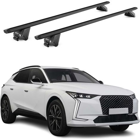 OMAC Dachträger Aluminium TÜV geprüft für DS 4 Cross 2021-2026 – Für integrierte Dachreling – T Nut – Max 100 kg – 2 Schlösser Schwarz (1/5)