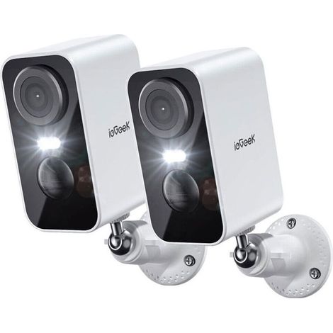 Iegeek – Caméra de surveillance 2K sans fil – Vision nocturne couleur – Détection PIR audio – Angle de vue 130° – Étanchéité IP65 (1/5)
