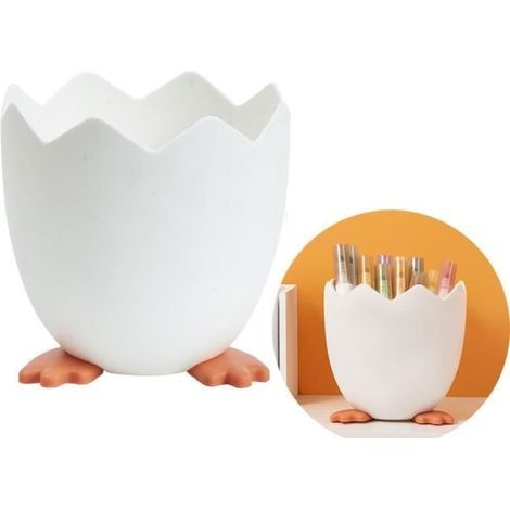 Créatif - Coquille d'œuf - Multifonctionnel - Rangement Maquillage - Blanc (1/4)