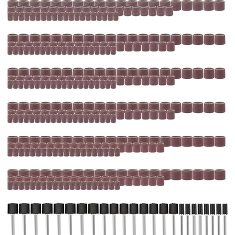 Lot de 384 manchons abrasifs - 360 manchons de ponçage à tambour et 24 mandrins à tambour - Manchons abrasifs - Bandes abrasives - Perceuse de ponçage pour outil rotatif (1/5)