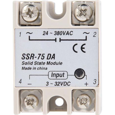Relais statique DC AC SSR-75DA 75A 3-32VDC vers 24-380VAC (1/5)