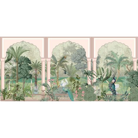 Papier peint panoramique - Jardin Oiseaux - 130 cm x 61 cm (1/2)