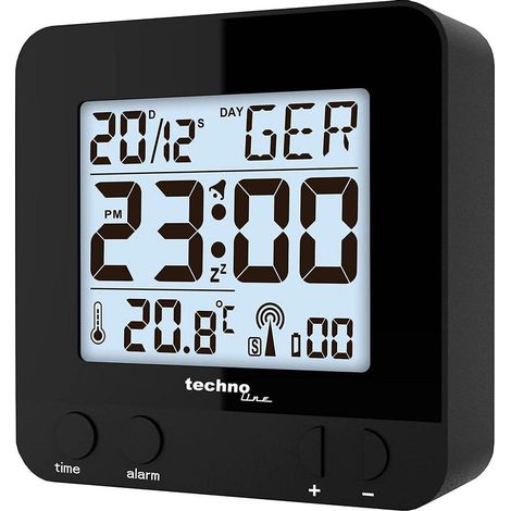 Techno Line WT235 sw radiopiloté(e) Réveil noir Heures de réveil 1 (1/5)