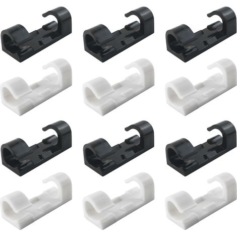 Clips de câble auto-adhésifs pour une gestion polyvalente des câbles, fixation par vis avec 2 trous pour une sécurité accrue, installation facile sans perçage, adaptés (1/5)