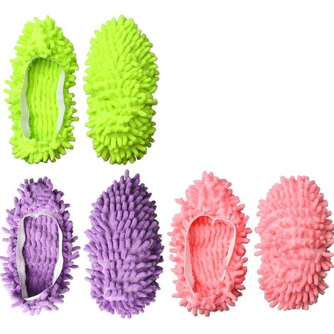 Chaussons Nettoyants - Chaussons Microfibre pour Sol - Nettoyage Mains Libres Sols Planchers Vitres Voitures - 6 Pièces (1/5)