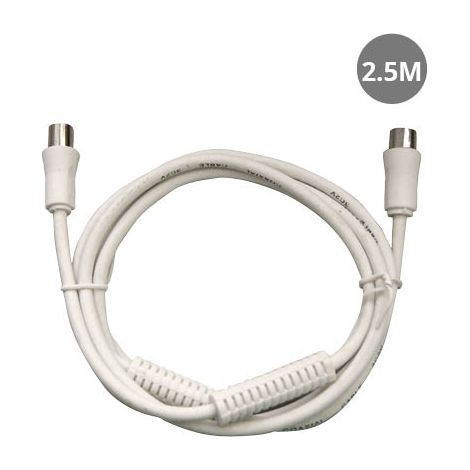 Prolongador coaxial Macho a Hembra Blanco / 2.5M + filtro GSC 002601351 (1/2)
