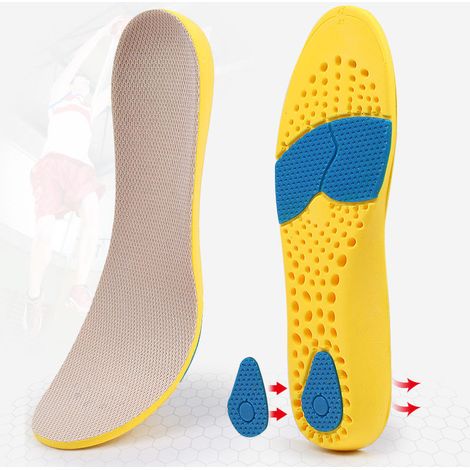 1 paire de semelles pour hommes et femmes, douces, confortables, coussinées et respirantes, absorption des chocs en gel, semelle intérieure élastiqu (1/5)