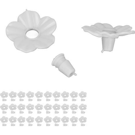 Lot 30 fleurs multicolores – accessoires mangeoire colibris – PLA – blanc – remplacement