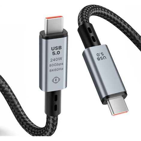 USB 5.0 80 Gbit/s Datenkabel, Premium-Nylonkabel mit 8K-Videoübertragung bei 60 Hz und Dual-8K-Videoübertragung, 240 W PD 3.1, für iPhone 17/16, iPad, MacBook (1/5)