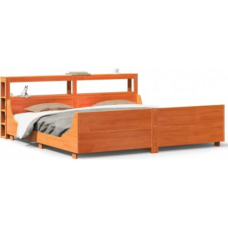 Maison Exclusive - Massivholzbett ohne Matratze Wachsbraun 180x20 (1/5)
