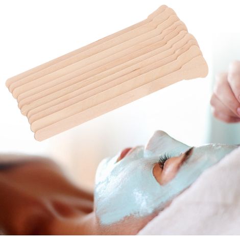 100 spatules en bois jetables pour appliquer la cire, le masque facial et la crème dépilatoire (1/5)