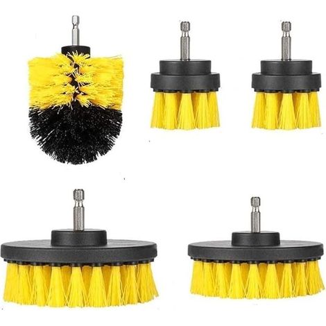 Ensemble de 5 brosses de forage, kit de nettoyage d'outils de brosse de forage, brosse de forage pour les surfaces de salle de bain, les sols, les carreaux de baignoire et les voitures (1/5)