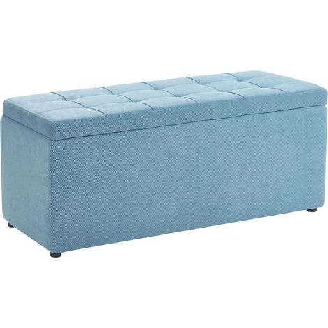 Ottomane mit Stauraum OREM Stoff 100 cm 40 cm Blau