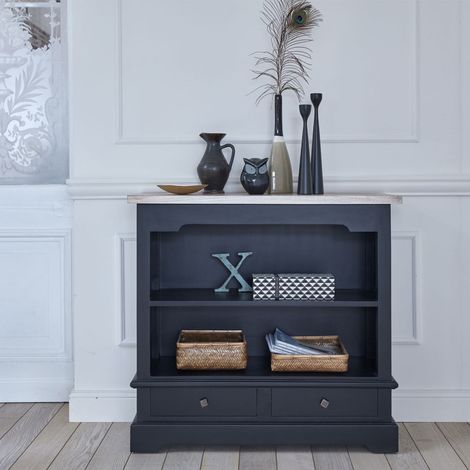 Commode en acajou massif et teck 95 cm (1/4)